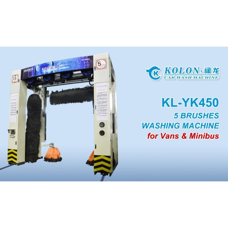 Máy rửa xe buýt Kolon Roll Over với bàn chải mềm và hệ thống nước áp suất cao để làm sạch kỹ các phương tiện lớn 5 bàn chải