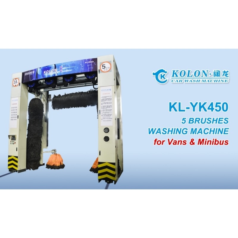 Roll Over 5 bàn chải Máy giặt xe buýt tự động Máy thổi máy giặt xe buýt KL-YK450 cố định