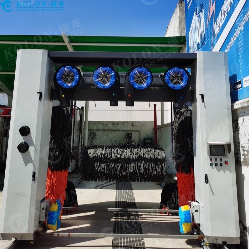 Roll-Over 7 bàn chải Máy giặt ô tô tự động với bàn chải bánh xe Máy sấy không khí cố định
