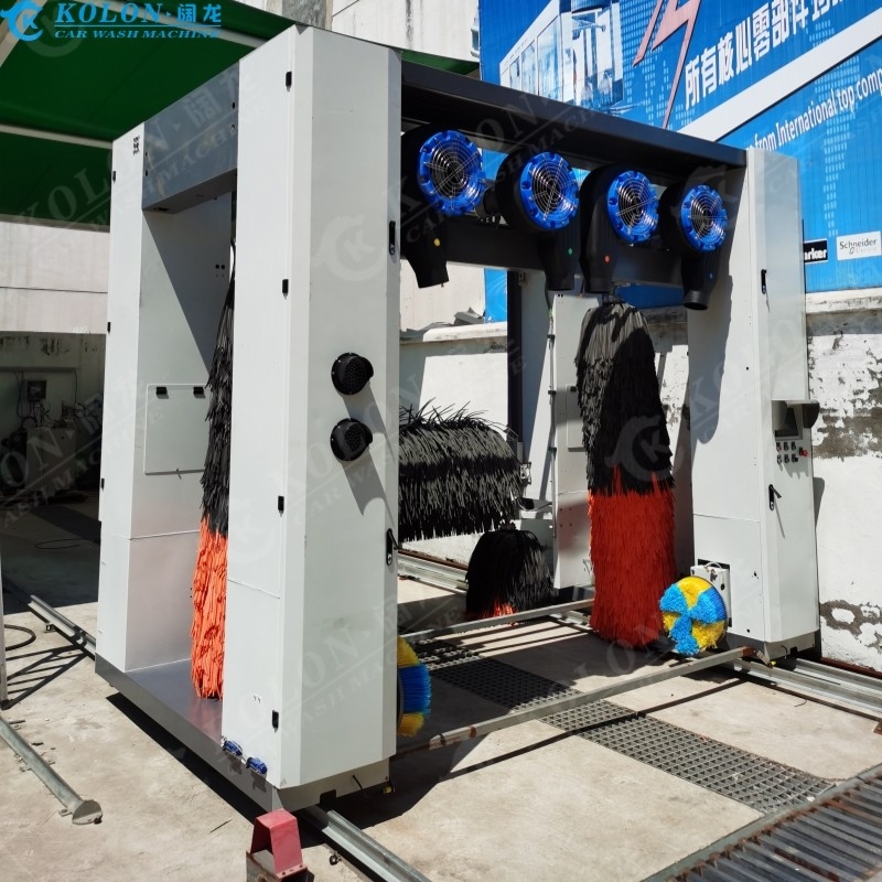 Roll-Over 7 bàn chải Máy giặt ô tô tự động với bàn chải bánh xe Máy sấy không khí cố định