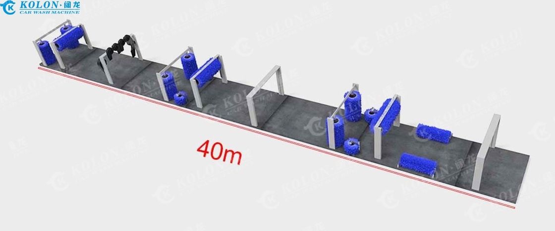 15 bàn chải đường hầm Máy rửa xe với 15 bàn chải Hot Dip Thép kẽm khung và Soft Touch bàn chải cho dài dài 40000mm