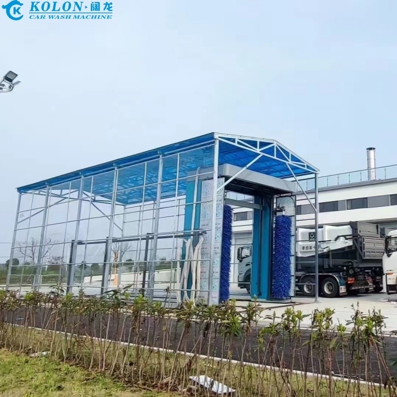 Hệ thống rửa xe buýt điện tiết kiệm nước với tiêu thụ nước 80L / xe bằng điều khiển PLC