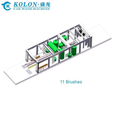 11 bàn chải tự động đường hầm Máy rửa xe chiều dài 14900mm